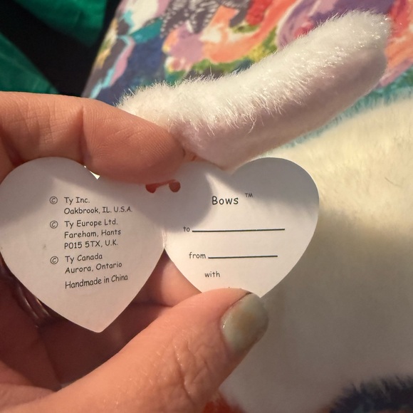 Ty White Plush Bunny Toy - Picture 2 of 2